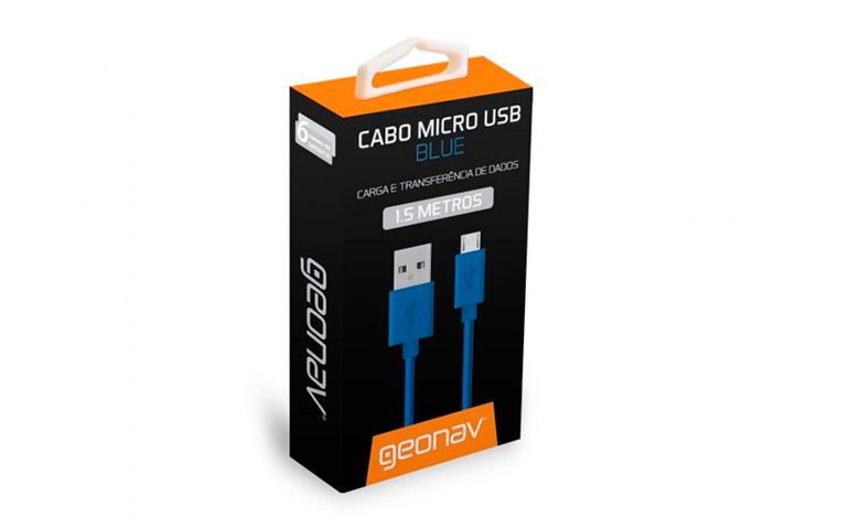 Cabo Micro USB 1,5 Mt Azul
